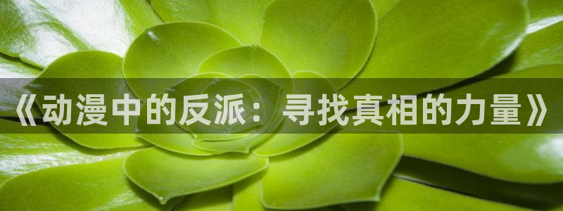 51动漫老版免费漫画官网：《动漫中的反派：寻找真相的力量》